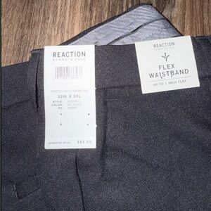Kenneth Cole Reaction Stretch Modern Fit Black Trousers/Dress Pants